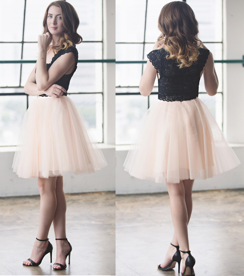 Blush Pink Satin Tulle Short Skirt Women Skirt